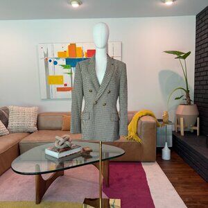 A.L.C. Sedgwick II Double Breasted Houndstooth Blazer Jacket Size 10